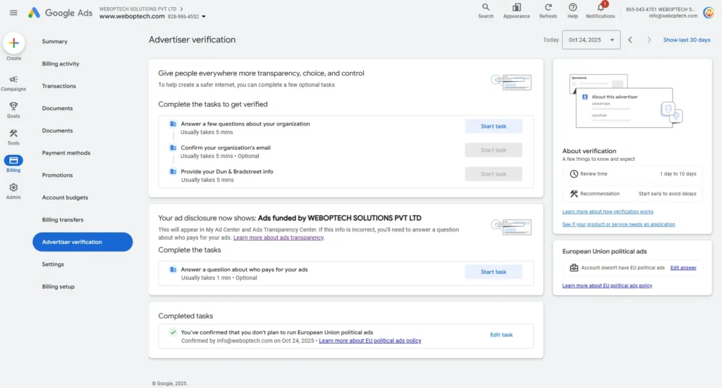 Advertiser-verification-www-weboptech-com-Google-Ads