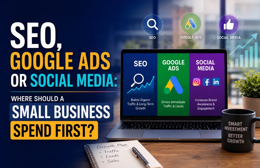 SEO Google Ads and social media marketing comparison